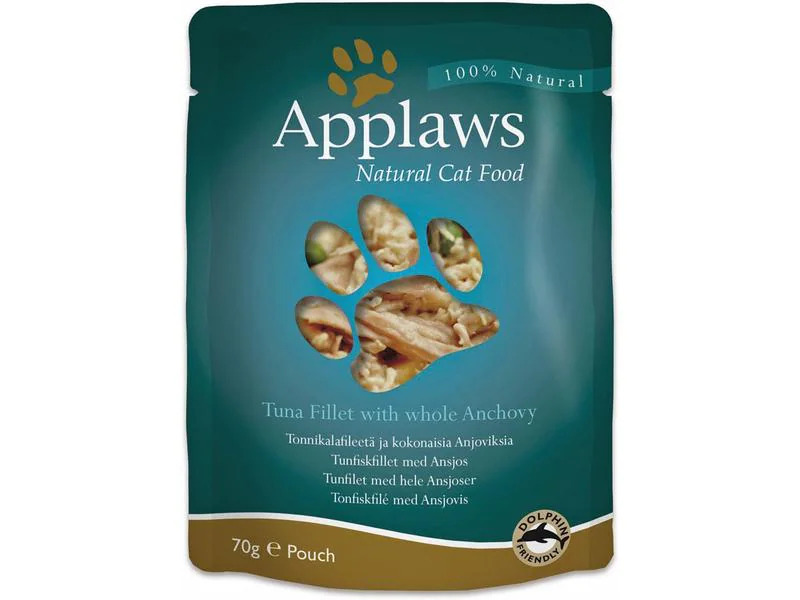 Applaws Nassfutter Pouch Thunfisch &amp; Sardellen, 12 x 70 g