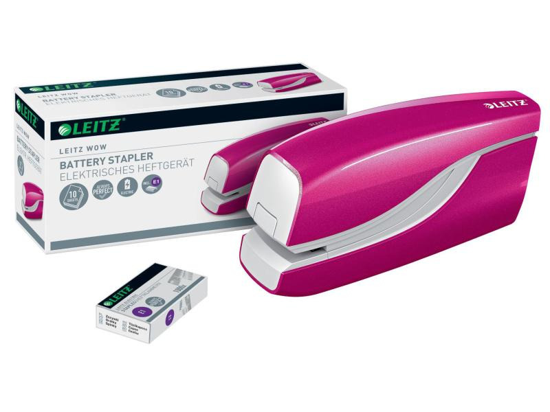 Leitz Elektrisches Heftgerät NeXXt Wow 10 Seiten, Pink