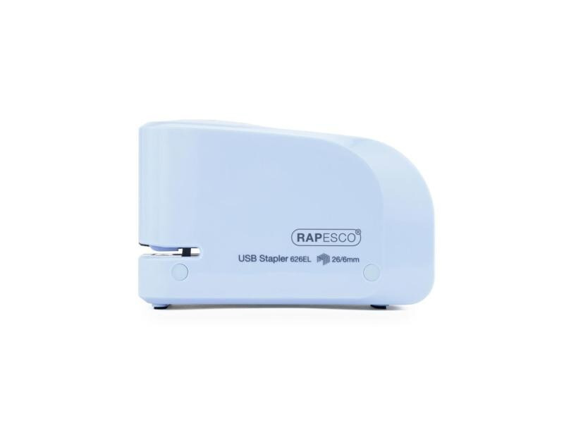 Rapesco Elektrisches Heftgerät 626EL USB/Batterie, Hellblau