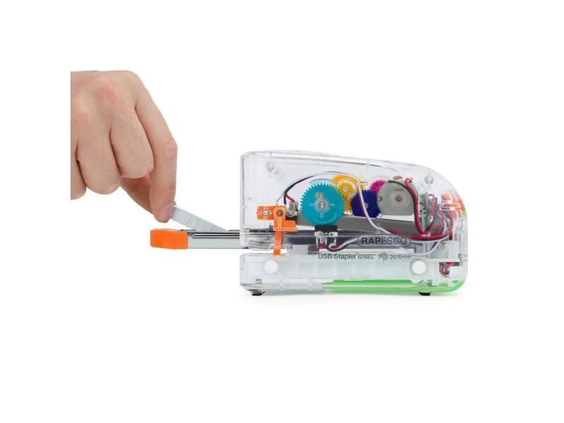 Rapesco Elektrisches Heftgerät 626EL USB/Batterie, Transparent