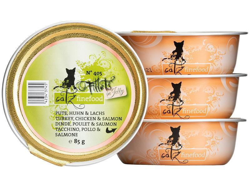 catz finefood Nassfutter Fillets No.405 Pute, Huhn &amp; Lachs, 85 g