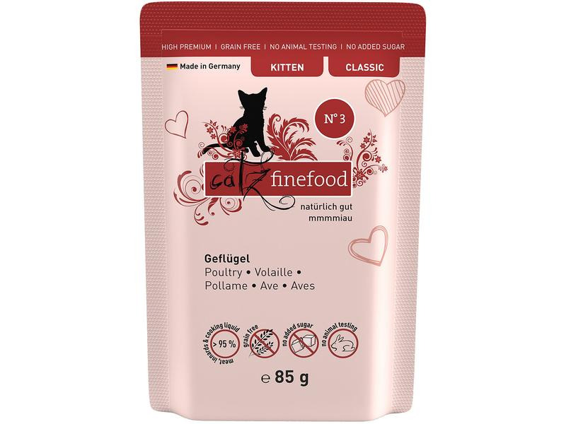 catz finefood Nassfutter Kitten No.03 Geflügel, 16 x 85 g
