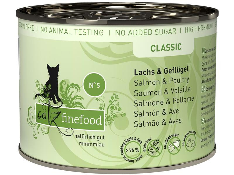 catz finefood Nassfutter No.05 Lachs &amp; Geflügel, 6 x 200 g