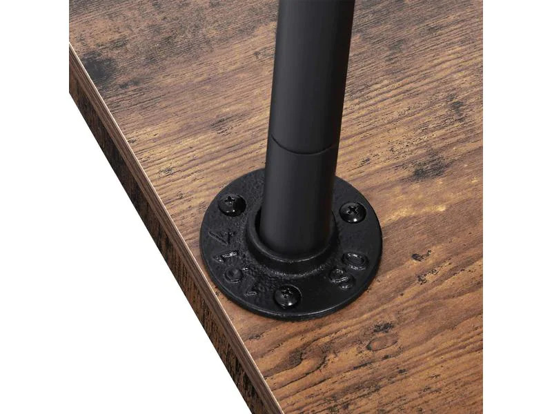 VASAGLE Garderobenständer auf Rollen 162 cm, Dunkelbraun/Schwarz