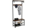 VASAGLE Garderobenständer mit Schuhablagen 178.5 cm, Braun/Schwarz