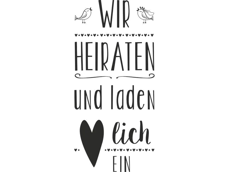 Heyda Motivstempel Wir heiraten Herz Hellbraun