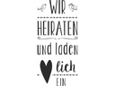 Heyda Motivstempel Wir heiraten Herz Hellbraun