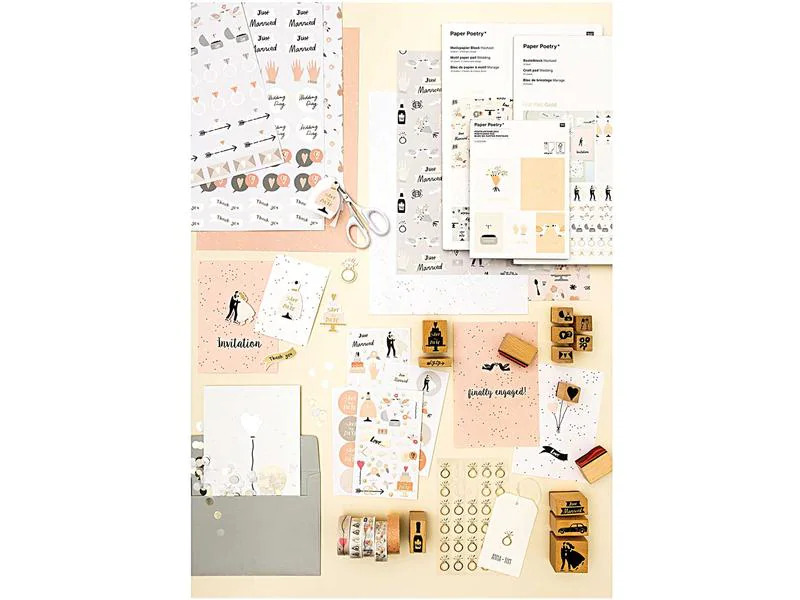 Rico Design Motivstempel-Set Just Married mit Kissen