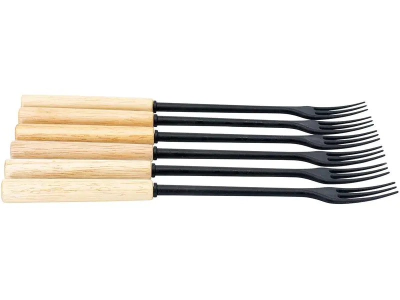 Kadastar Käsefonduegabeln Protect Wood Black 6 Personen