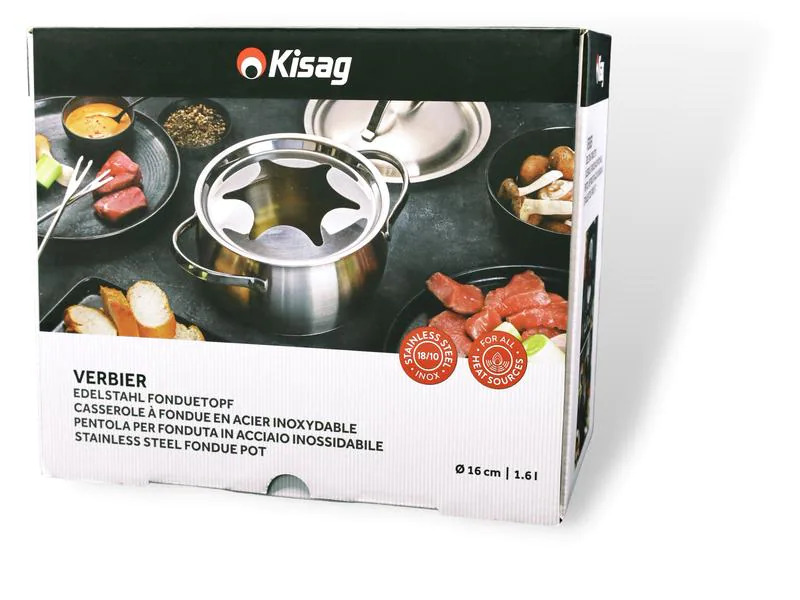 Stöckli Fondue-Topf Verbier Silber