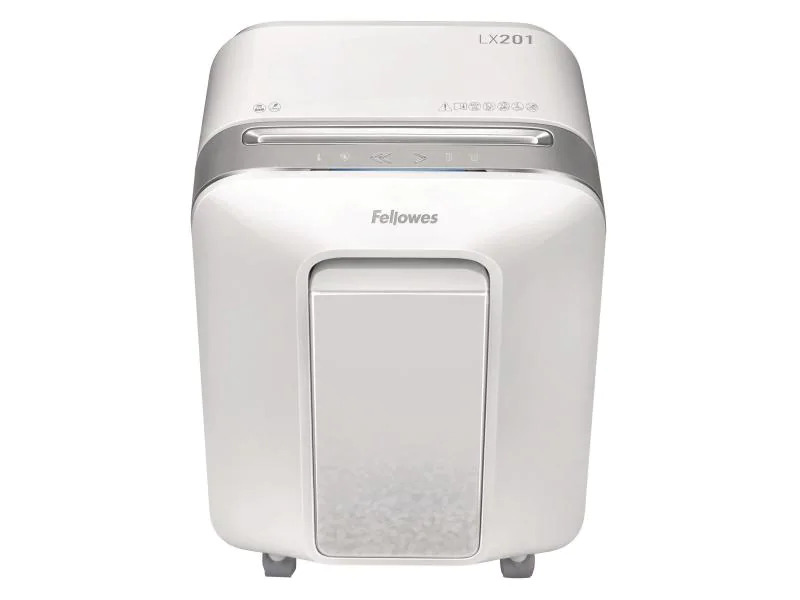 Fellowes Aktenvernichter LX201 P-5, 12 Seiten, Weiss