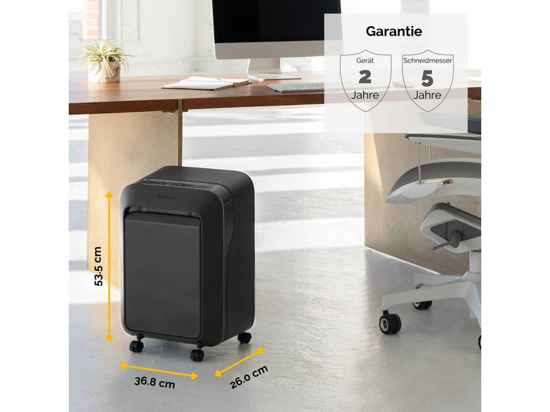 Fellowes Aktenvernichter LX211 P-5, 15 Seiten, Schwarz