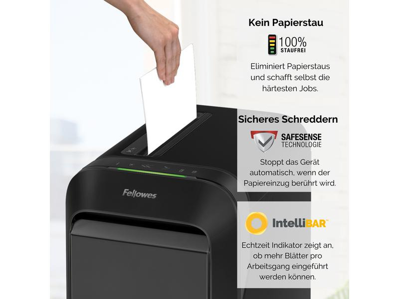 Fellowes Aktenvernichter LX221 P-5, 20 Seiten, Schwarz