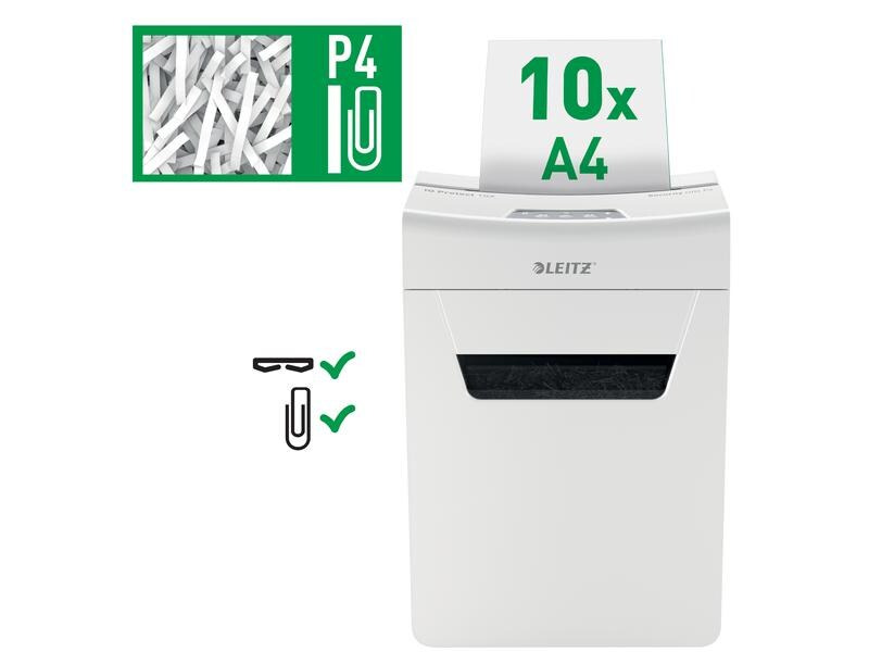 Leitz Aktenvernichter IQ Protect 6X P-4, 10 Seiten