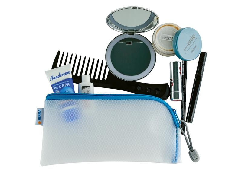 HERMA Etui Mesh Bag 23 x 11 cm, Blau/Weiss