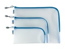 HERMA Etui Mesh Bag 23 x 11 cm, Blau/Weiss