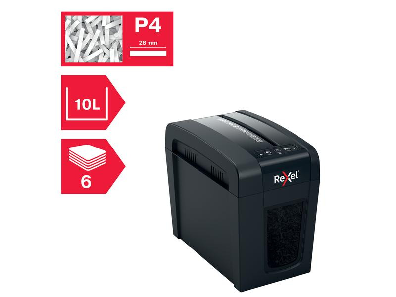 Rexel Aktenvernichter Secure X6-SL P-4, 6 Seiten