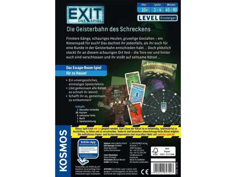 Kosmos Kennerspiel EXIT: Die Geisterbahn des Schreckens