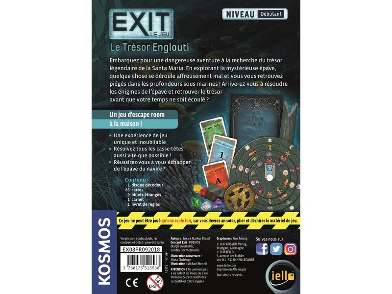 Kosmos Kennerspiel EXIT: Le Trésor Englouti