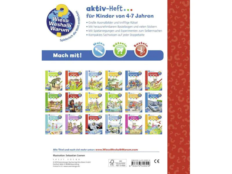 Ravensburger Kinder-Sachbuch WWW Aktiv-Heft Fahrzeuge &amp; Baustelle