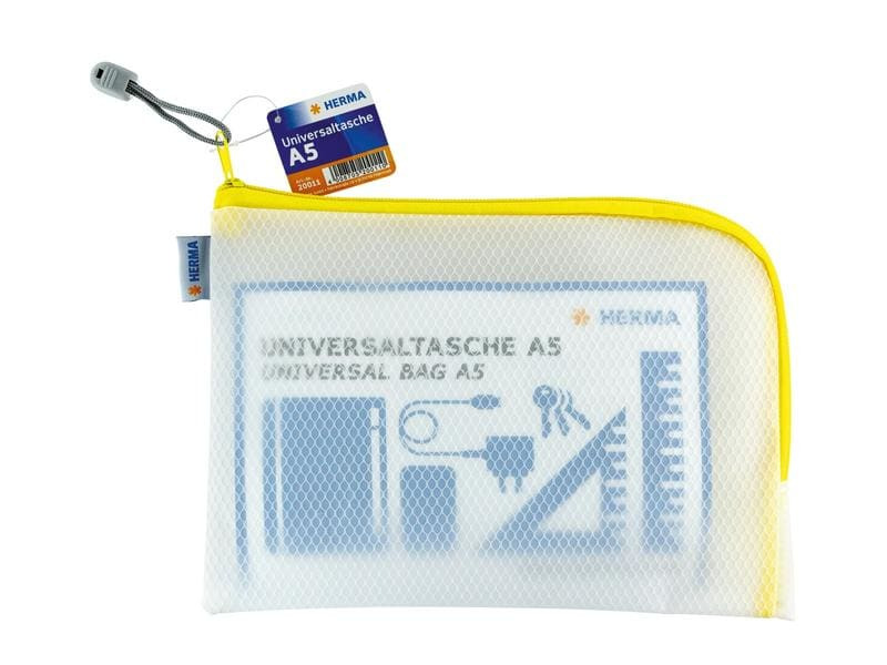 HERMA Etui Mesh Bag 26 x 20 cm, Gelb/Weiss