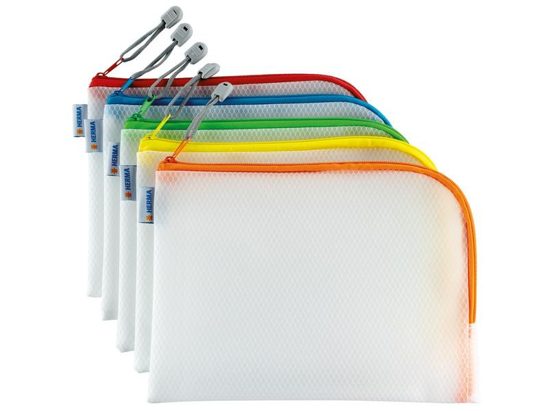 HERMA Etui Mesh Bag 26 x 20 cm, Gelb/Weiss
