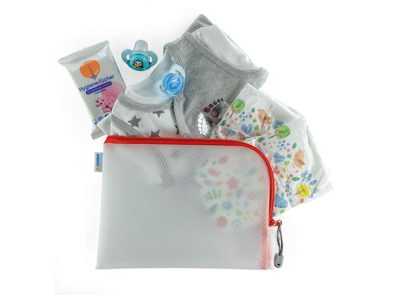 HERMA Etui Mesh Bag 26 x 20 cm, Rot/Weiss