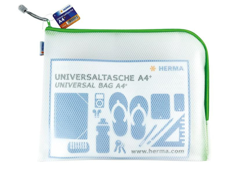 HERMA Etui Mesh Bag 36 x 28 cm, Grün/Weiss