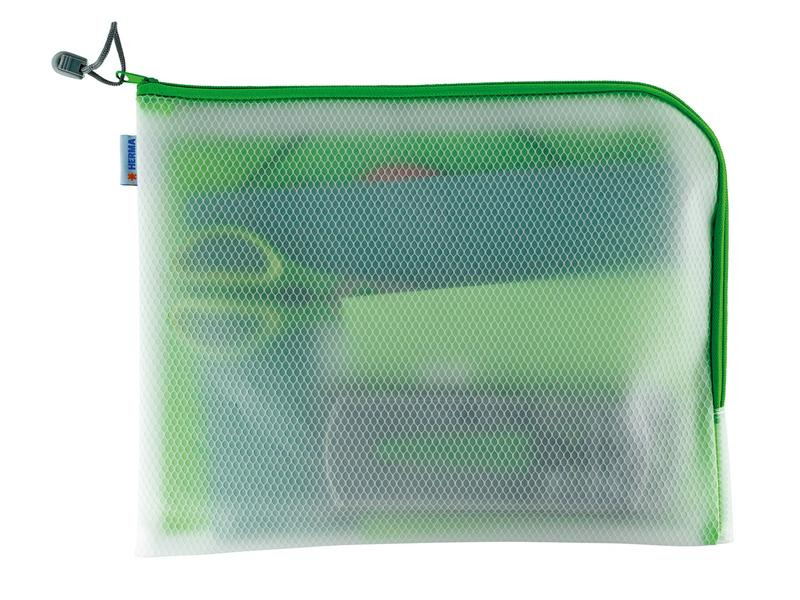 HERMA Etui Mesh Bag 36 x 28 cm, Grün/Weiss