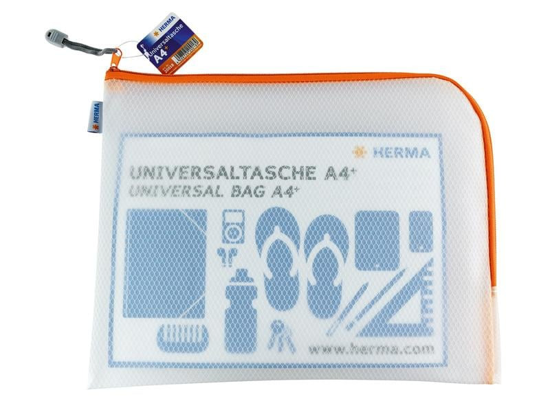 HERMA Etui Mesh Bag 36 x 28 cm/ Orange/Weiss