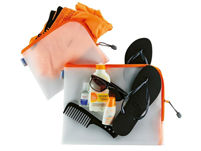 HERMA Etui Mesh Bag 36 x 28 cm/ Orange/Weiss