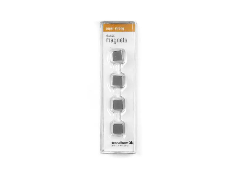 Trendform Haftmagnet CUBE Silber, 4 Stück