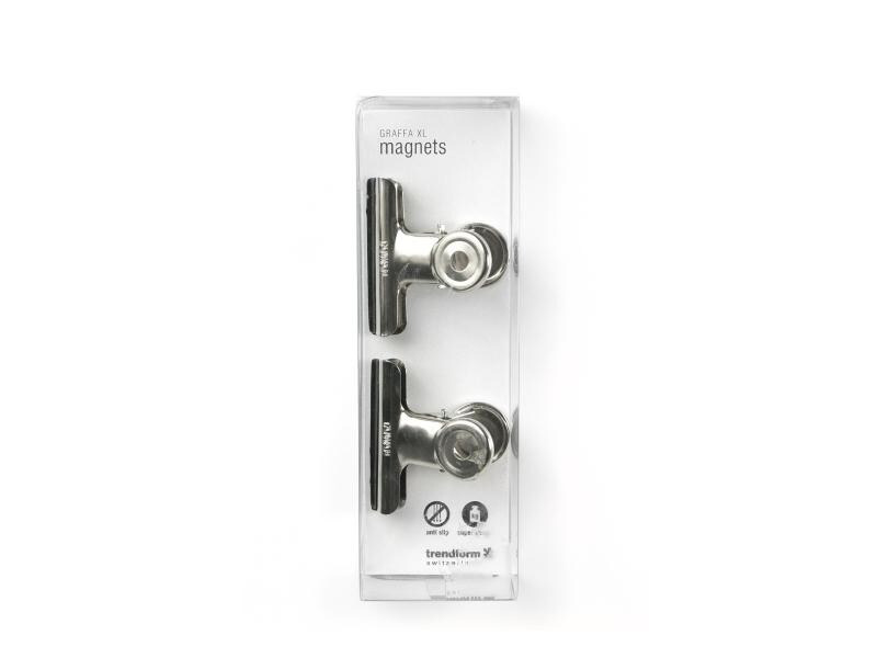 Trendform Haftmagnet GRAFFA XL Silber, 2 Stück
