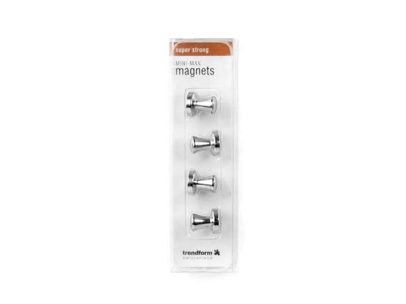 Trendform Haftmagnet MINI-MAX Silber, 4 Stück