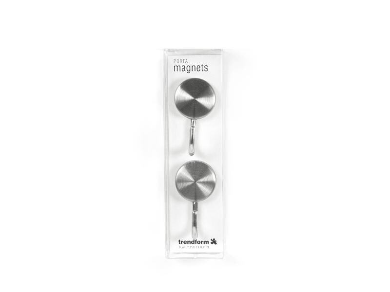 Trendform Haftmagnet PORTA Weiss/Silber, 2 Stück