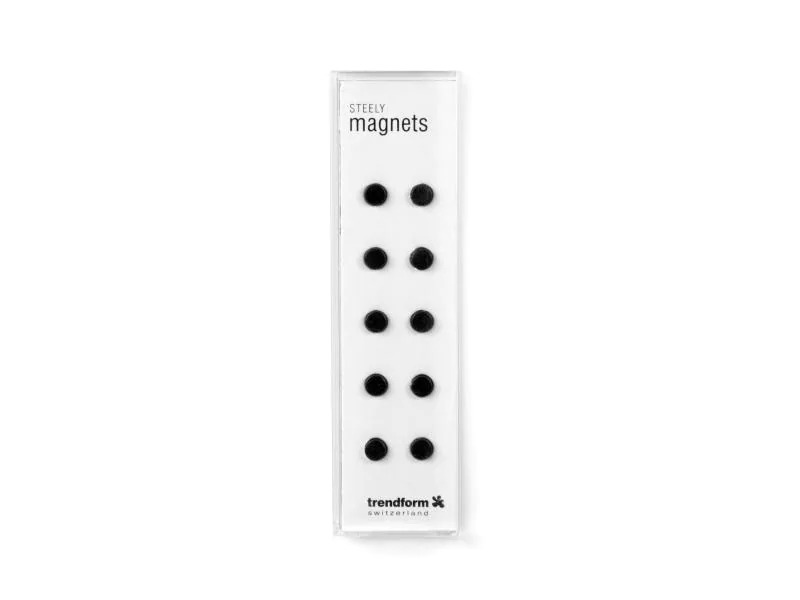 Trendform Haftmagnet STEELY  Schwarz, 10 Stück