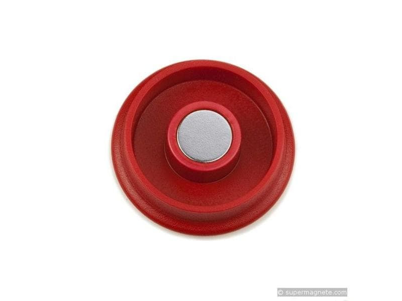 supermagnete Haftmagnet 32,6 x 9 mm rund Rot