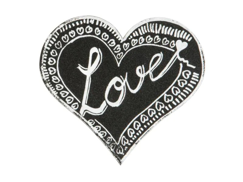 Securit Kreidetafel Silhouette Heart mit Klett, Schwarz