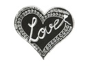 Securit Kreidetafel Silhouette Heart mit Klett, Schwarz