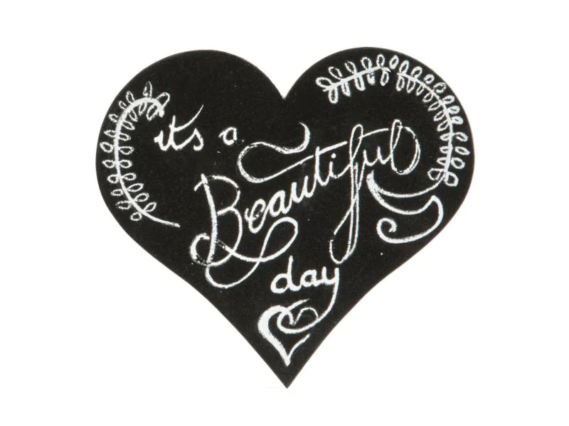 Securit Kreidetafel Silhouette Heart mit Klett, Schwarz