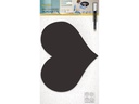 Securit Kreidetafel Silhouette Heart mit Klett, Schwarz