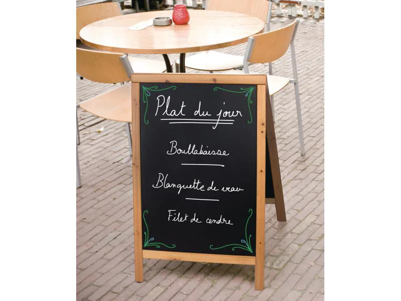 Securit Kreidetafel Teak Finish 55 x 85 cm Schwarz/Hellbraun