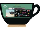 Securit Tischkreidetafel Silhouette Cup Hellbraun/Schwarz