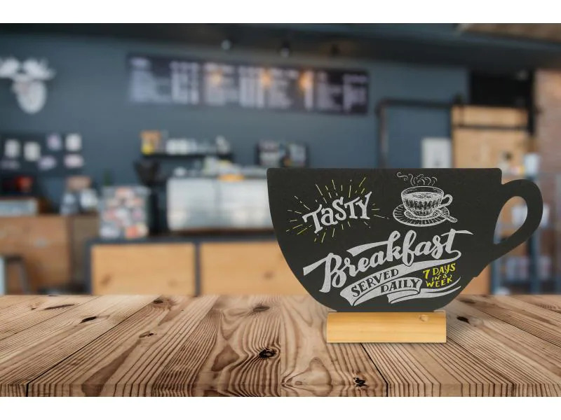 Securit Tischkreidetafel Silhouette Cup Hellbraun/Schwarz
