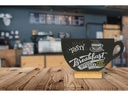 Securit Tischkreidetafel Silhouette Cup Hellbraun/Schwarz