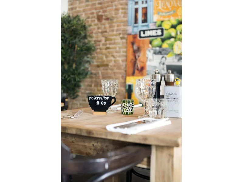 Securit Tischkreidetafel Silhouette Cup Hellbraun/Schwarz