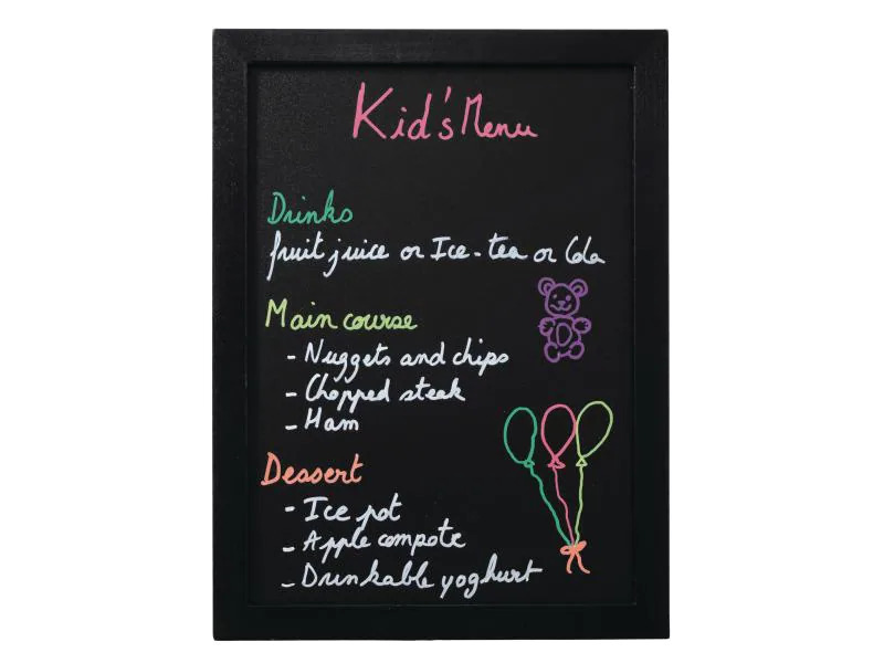Securit Wandtafel Woody 30 x 40 cm Schwarz