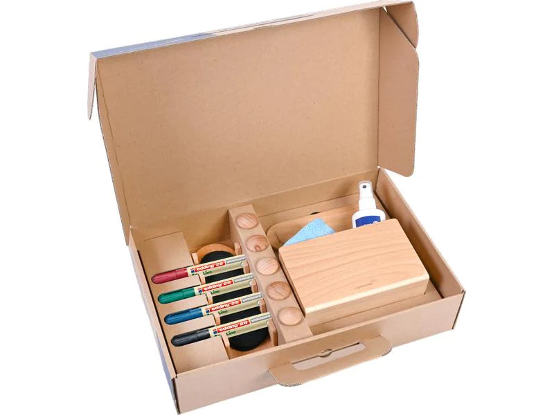Legamaster Starterkit Whiteboard Zubehörset Wooden 17-teilig, aus Holz