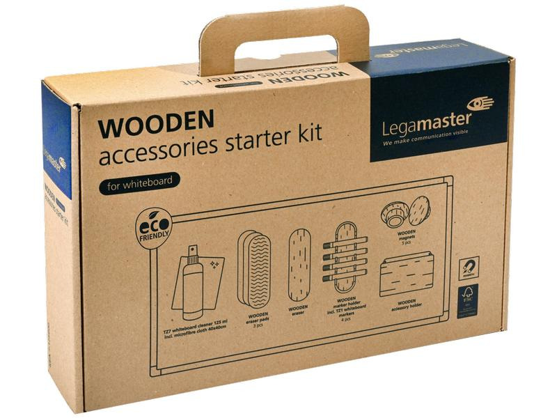Legamaster Starterkit Whiteboard Zubehörset Wooden 17-teilig, aus Holz