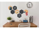 Securit Comboboard Silhouette Hexagon 7Stk. + Kreidetafel, Set